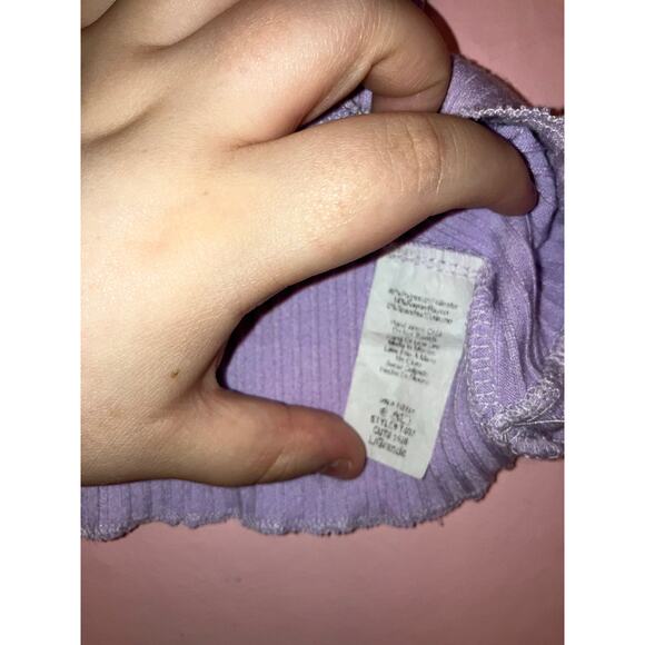 21 Saints lilac purple ribbed tie front cropped top size large - Picture 3 of 4